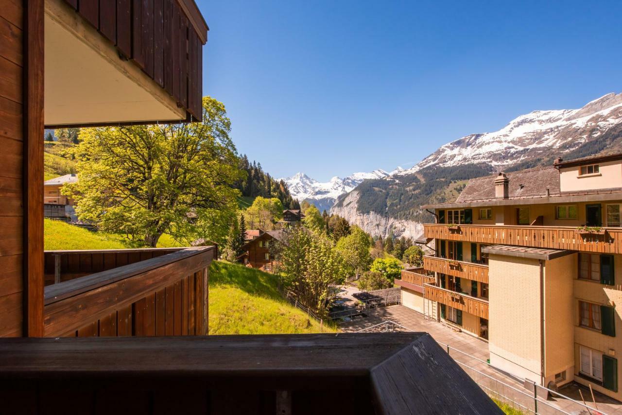 Ferienwohnung Roossi-Huus 3 Wengen Exterior foto