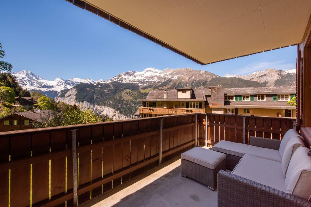 Ferienwohnung Roossi-Huus 3 Wengen Exterior foto