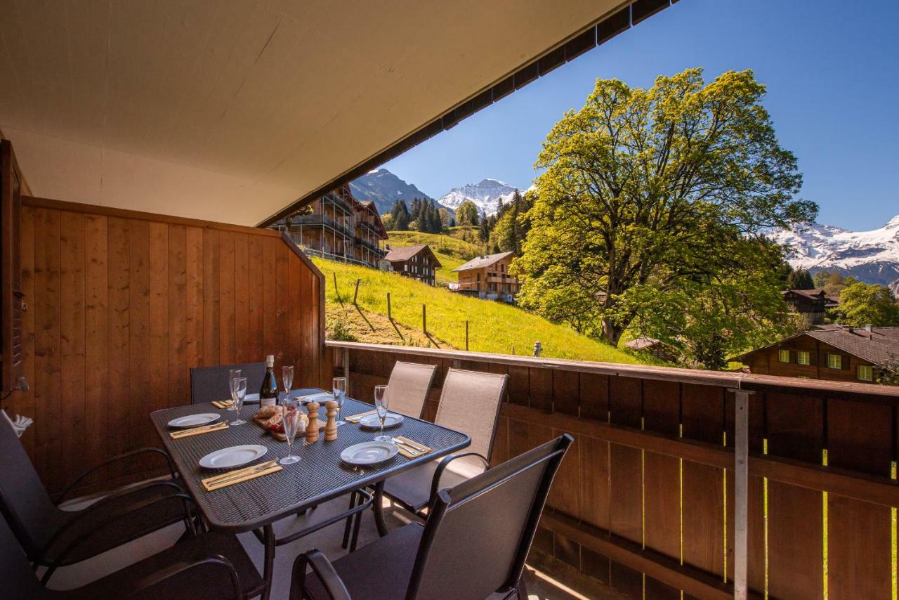 Ferienwohnung Roossi-Huus 3 Wengen Exterior foto