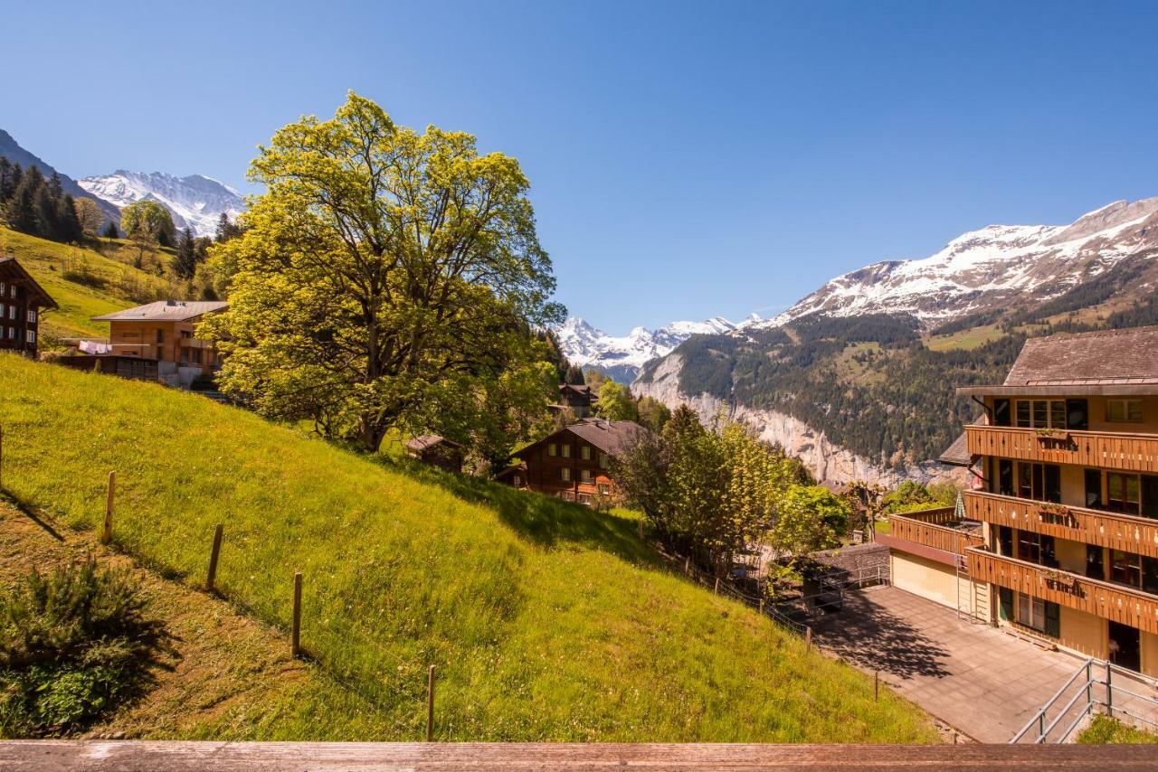 Ferienwohnung Roossi-Huus 3 Wengen Exterior foto